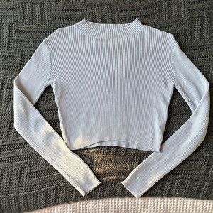 Brandy Melville White Ribbed Crop Top